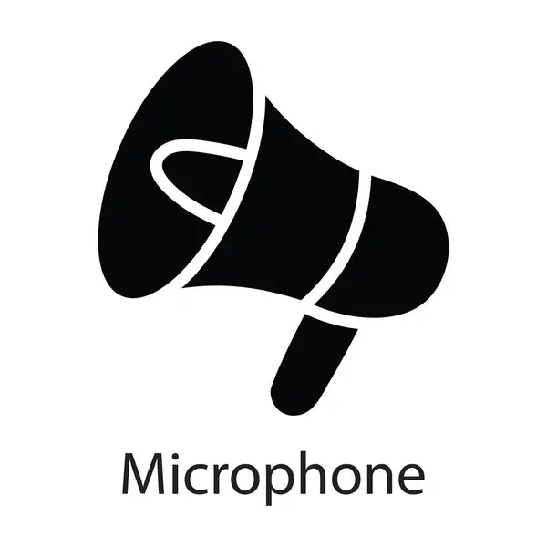 Micrófono Vector Sólido Icono Diseño Ilustración Símbolo Entretenimiento Sobre Fondo — Vector de stock