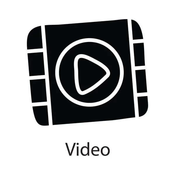 Video Vektor Solide Icon Design Illustration Unterhaltungssymbol Auf Weißem Hintergrund — Stockvektor