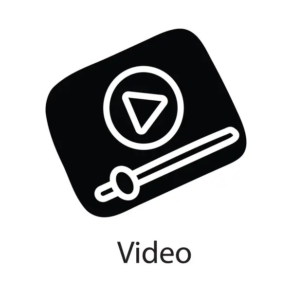 Vídeo Vetor Sólido Icon Design Ilustração Símbolo Entretenimento Fundo Branco —  Vetores de Stock
