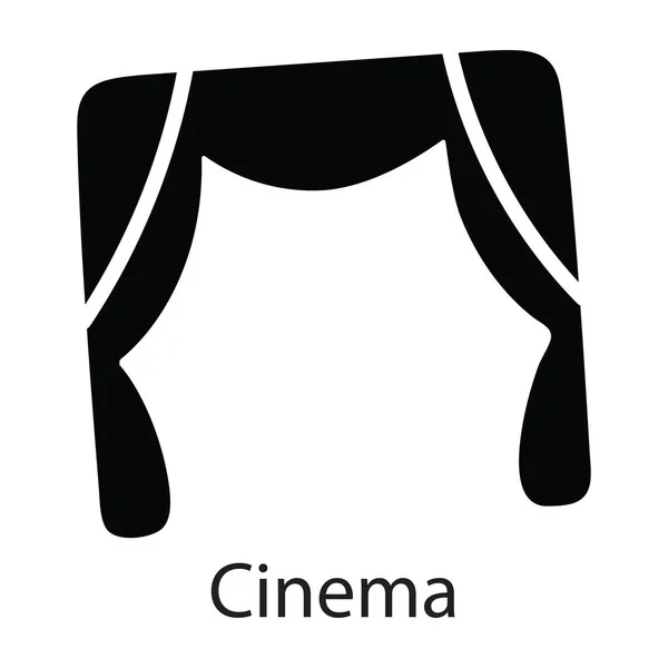 Cinema Vetor Sólido Ícone Design Ilustração Símbolo Entretenimento Fundo Branco — Vetor de Stock