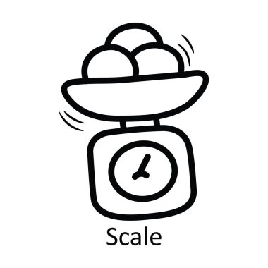Simge Tasarımı illüstrasyonunu ölçekle. Beyaz arkaplan EPS 10 Dosyasında Yiyecek ve İçecekler Sembolü