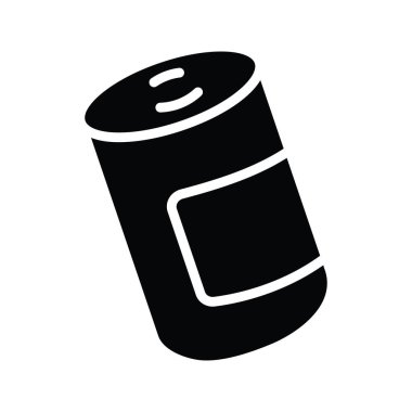  Tin Food vektörü katı Icon Design çizimi. Beyaz arkaplan EPS 10 Dosyasında Yiyecek ve İçecekler Sembolü