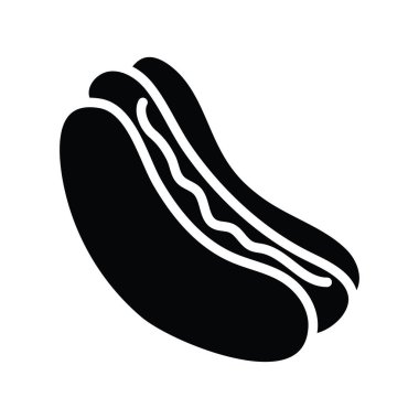 Burger vektörü katı Simge Tasarımı çizimi. Beyaz arkaplan EPS 10 Dosyasında Yiyecek ve İçecekler Sembolü