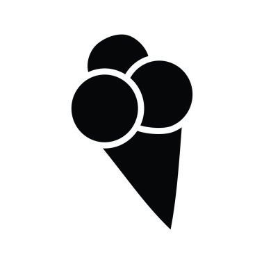 Koni vektörü katı Simge Tasarımı çizimi. Beyaz arkaplan EPS 10 Dosyasında Yiyecek ve İçecekler Sembolü