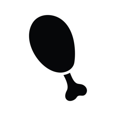 Bacak Parçası katı Simge Tasarımı çizimi. Beyaz arkaplan EPS 10 Dosyasında Yiyecek ve İçecekler Sembolü