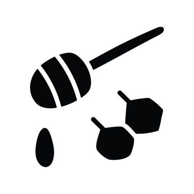 Bal vektörü katı Simge Tasarımı çizimi. Beyaz arkaplan EPS 10 Dosyasında Yiyecek ve İçecekler Sembolü