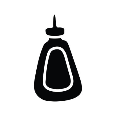 Sos vektörü katı Simge Tasarımı çizimi. Beyaz arkaplan EPS 10 Dosyasında Yiyecek ve İçecekler Sembolü