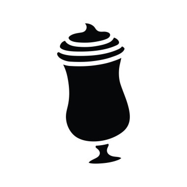 Smoothie vektörü katı simge tasarımı çizimi. Beyaz arkaplan EPS 10 Dosyasında Yiyecek ve İçecekler Sembolü