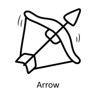 Ok Vektörü Tasarım Simgesi çizimi. Beyaz arkaplan EPS 10 Dosyasında Ortaçağ Sembolü