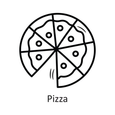 Pizza vector outline Icon Design illustration. New Year Symbol on White background EPS 10 File clipart