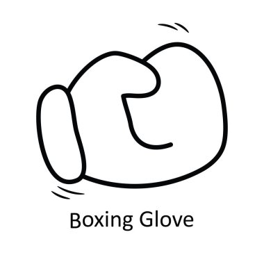 Boxing Glove vektör anahatları Simge Tasarım çizimi. Beyaz arkaplan EPS 10 Dosyası üzerine Olimpiyat Sembolü