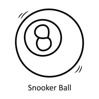 Snooker Ball vektör anahatları Simge Tasarım çizimi. Beyaz arkaplan EPS 10 Dosyası üzerine Olimpiyat Sembolü