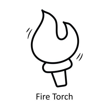 Ateş Meşalesi vektör anahatları Simge Tasarımı illüstrasyonu. Beyaz arkaplan EPS 10 Dosyası üzerine Olimpiyat Sembolü