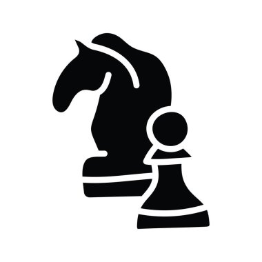 Satranç Parçası vektörü katı Simge Tasarımı çizimi. Beyaz arkaplan EPS 10 Dosyası üzerine Olimpiyat Sembolü