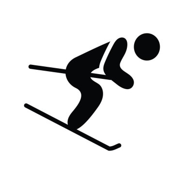 Buz pateni vektörü katı Simge Tasarımı çizimi. Beyaz arkaplan EPS 10 Dosyası üzerine Olimpiyat Sembolü