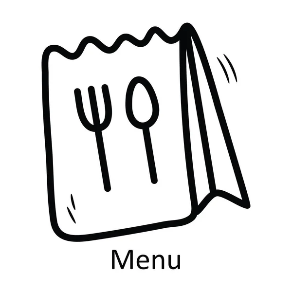 Menü Vektor Vázlat Ikon Design Illusztráció Élelmiszer Italok Szimbólum Fehér — Stock Vector