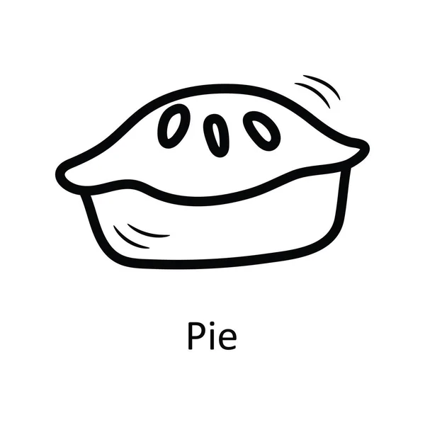 Tortenvektorumriss Icon Design Illustration Symbol Für Speisen Und Getränke Auf — Stockvektor