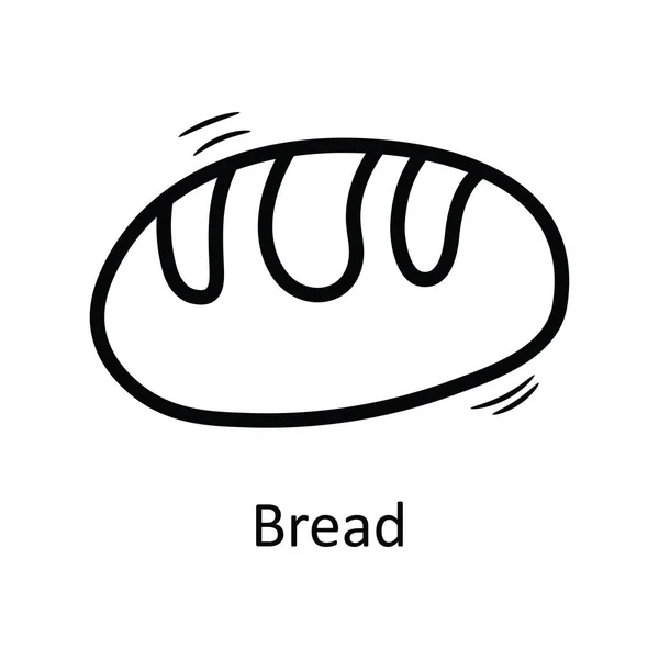 Brotvektorumriss Icon Design Illustration Symbol Für Speisen Und Getränke Auf — Stockvektor