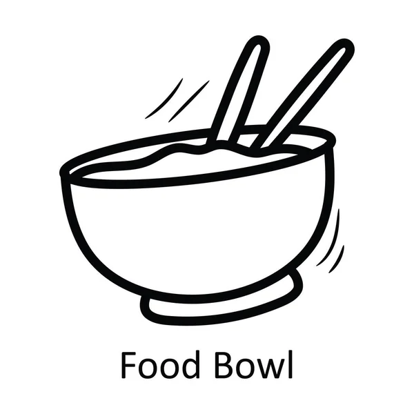 Food Bowl Schema Vettoriale Icona Design Illustrazione Simbolo Cibo Bevande — Vettoriale Stock