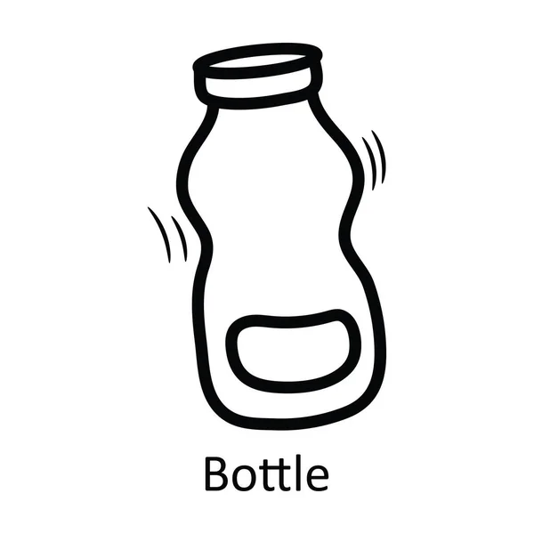 Esquema Vector Botella Icono Diseño Ilustración Comida Bebidas Símbolo Sobre — Vector de stock