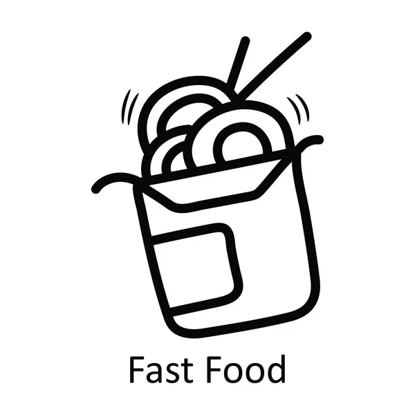 Fast Food Wektor Zarys Icon Design Ilustracji Symbol Żywności Napojów — Wektor stockowy
