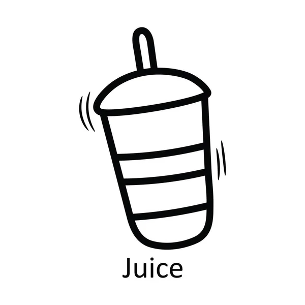 Juice Vector Skizzieren Icon Design Illustration Symbol Für Speisen Und — Stockvektor