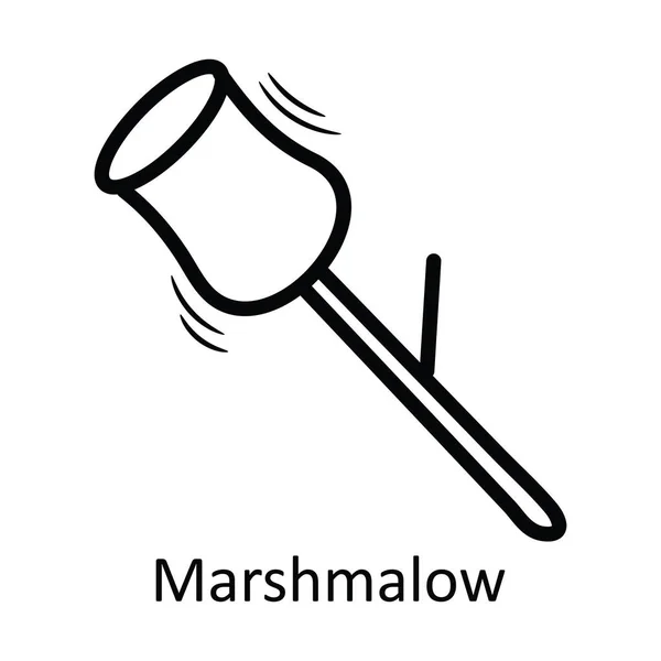Marshmallow Vector Outline Icona Illustrazione Design Simbolo Cibo Bevande Sfondo — Vettoriale Stock
