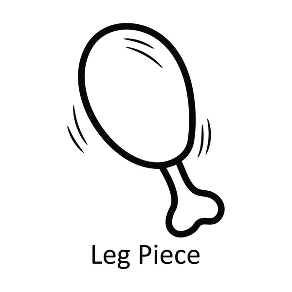Leg Piece Contour Vectoriel Icône Illustration Conception Symbole Des Aliments — Image vectorielle