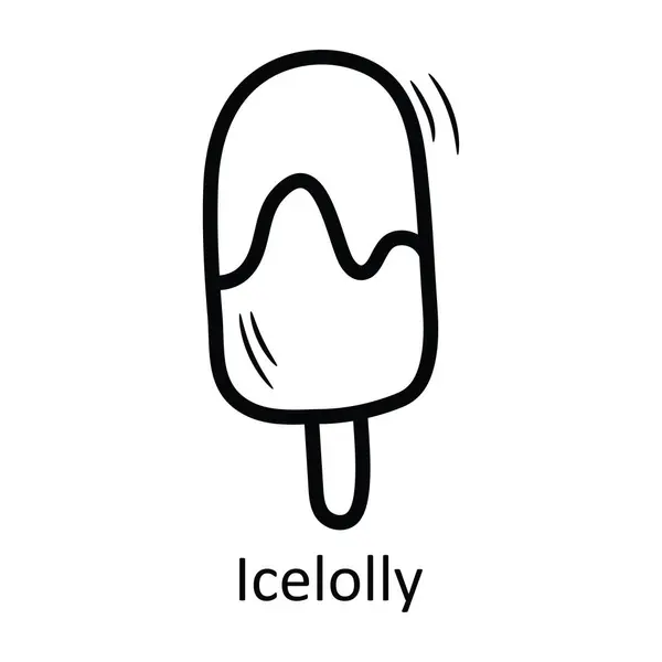 Ice Lolly Vector Outline Icon Design Illustration Comida Bebidas Símbolo —  Vetores de Stock