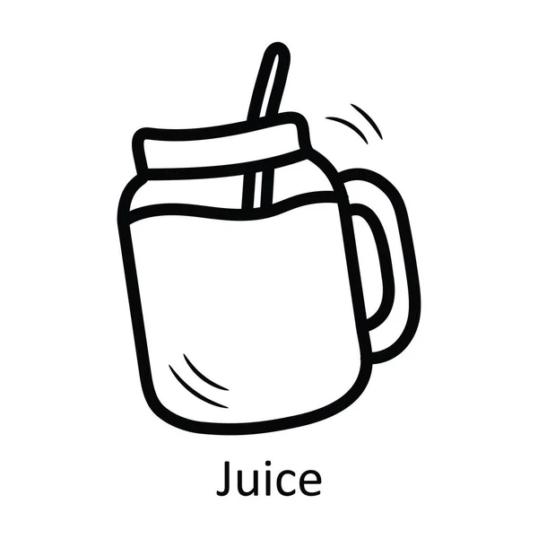 ジュースベクターアウトラインアイコンデザインイラスト ホワイトバックグラウンドの食べ物と飲み物のシンボル Eps 10ファイル — ストックベクタ