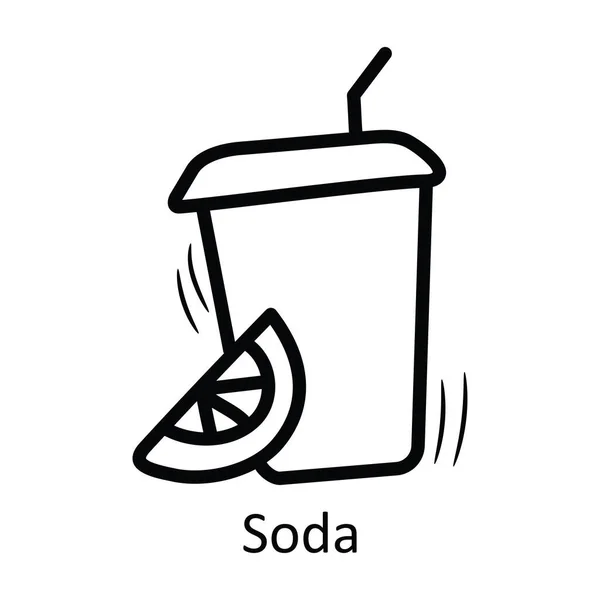 Soda Vektor Skizzieren Icon Design Illustration Symbol Für Speisen Und — Stockvektor