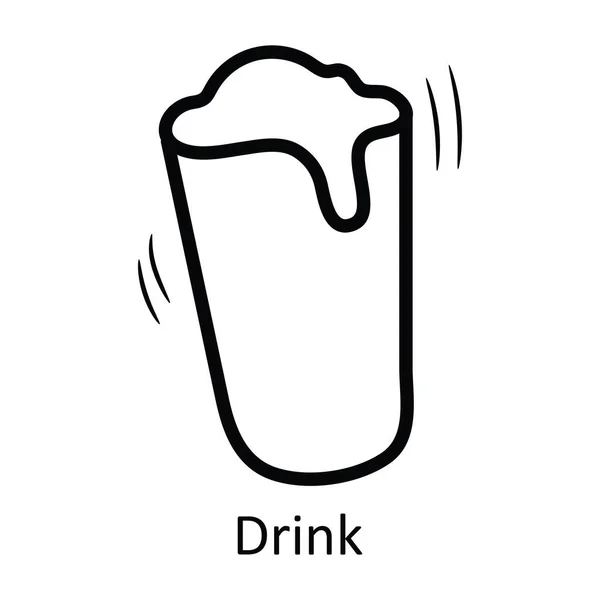 Пийте Векторні Контури Ілюстрації Дизайну Піктограм Символ Їжі Напоїв Білому — стоковий вектор