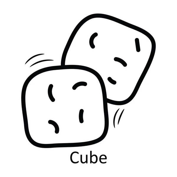 Cube Contour Vectoriel Icône Illustration Conception Symbole Des Aliments Boissons — Image vectorielle