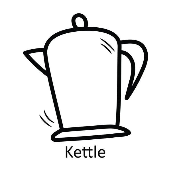 ケトルベクトルはアイコンデザインイラストを概説します ホワイトバックグラウンドの食べ物と飲み物のシンボル Eps 10ファイル — ストックベクタ