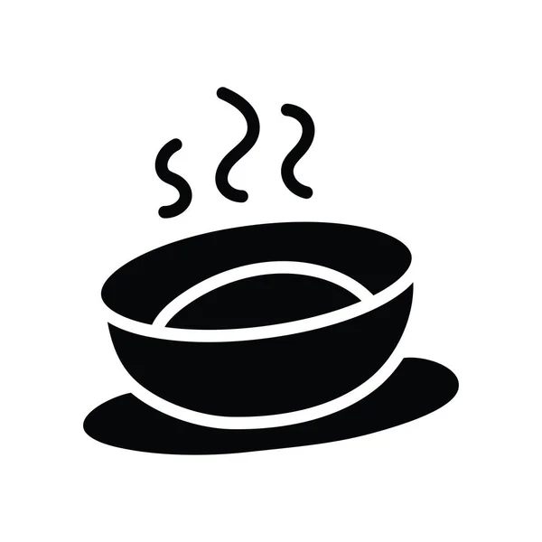 Soup Vector Solide Icon Design Illustration Symbol Für Speisen Und — Stockvektor