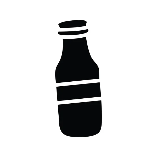 Botella Vector Sólido Icono Diseño Ilustración Comida Bebidas Símbolo Sobre — Archivo Imágenes Vectoriales