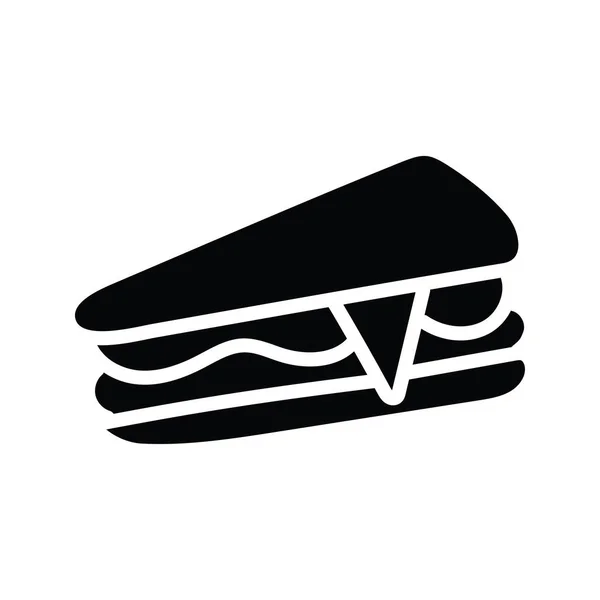 Sandwich Vektor Solide Icon Design Illustration Symbol Für Speisen Und — Stockvektor
