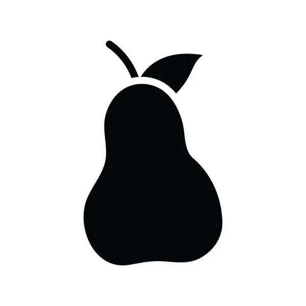 Icône Solide Vecteur Poires Illustration Conception Symbole Des Aliments Boissons — Image vectorielle