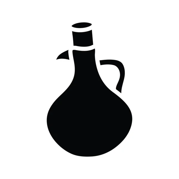 Matraz Vector Sólido Icono Diseño Ilustración Comida Bebidas Símbolo Sobre — Archivo Imágenes Vectoriales