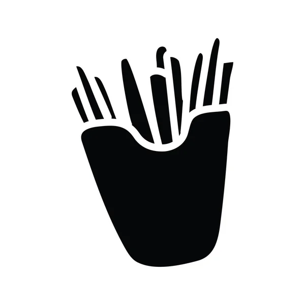 Fries Vector Solid Icon Design Illustrazione Simbolo Cibo Bevande Sfondo — Vettoriale Stock