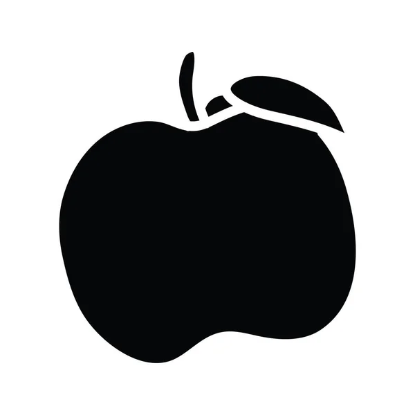 Icône Solide Vectoriel Apple Illustration Conception Symbole Des Aliments Boissons — Image vectorielle