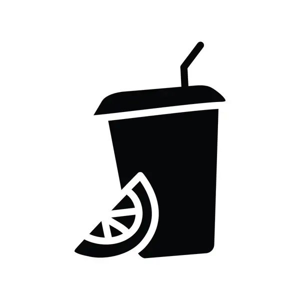 Soda Vector Solid Icon Design Illustration Symbol Für Speisen Und — Stockvektor
