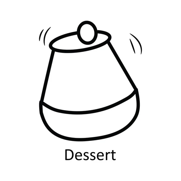 Dessert Vector Outline Icona Illustrazione Design Simbolo Medievale Sfondo Bianco — Vettoriale Stock