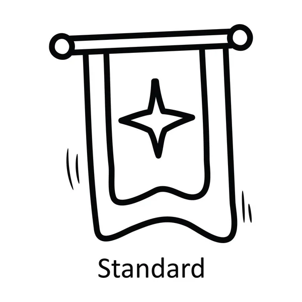 Standard Vector Outline Icon Design Illustration Medieval Symbol White Background — Stock Vector