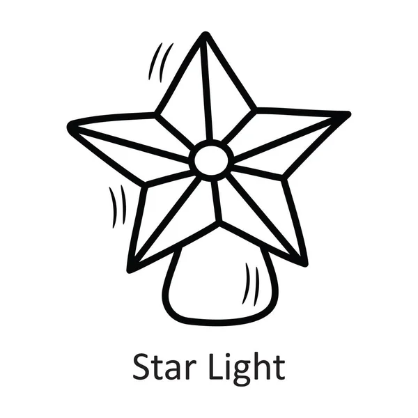 Star Light Vektor Vázlat Ikon Design Illusztráció Szilveszter Szimbólum Fehér — Stock Vector