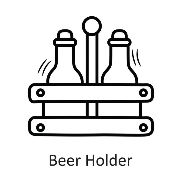 Beer Holder Vektor Skizzieren Icon Design Illustration Neujahrssymbol Auf Weißem — Stockvektor