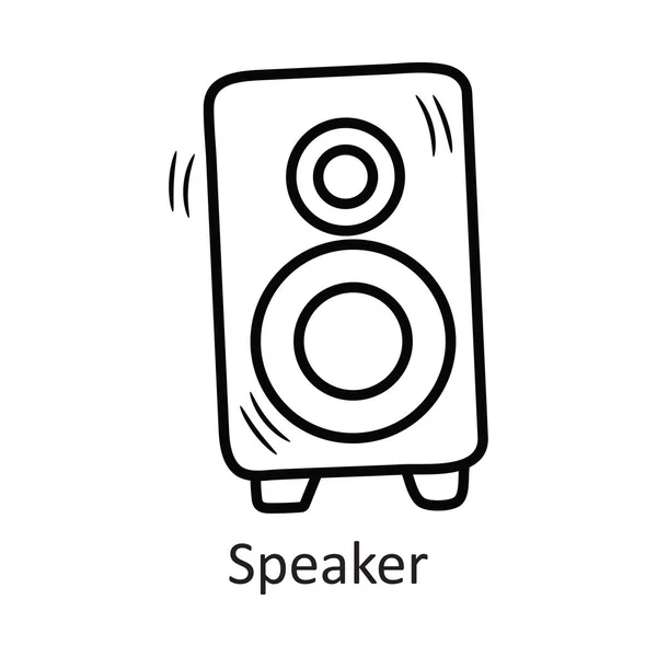 Speaker Vector Outline Icon Design Illustration New Year Symbol White — Stock Vector