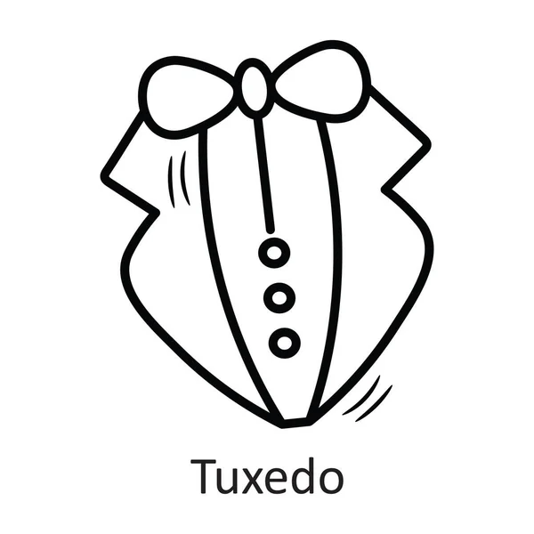 Tuxedo Vektor Kontur Ikonen Design Illustration Nytt Symbol Vit Bakgrund — Stock vektor