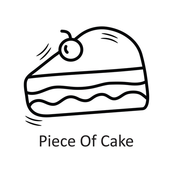 Piece of Cake vector outline Icon Design illustration. New Year Symbol on White background EPS 10 File