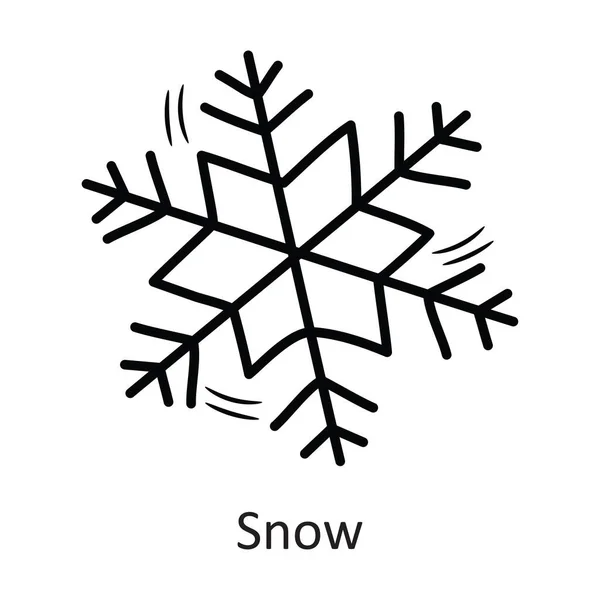 Snö Vektor Skissera Ikonen Design Illustration Nytt Symbol Vit Bakgrund — Stock vektor